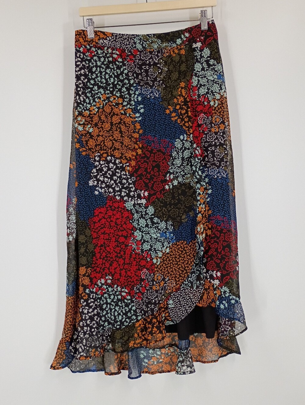 Maurices Floral Chiffon Ruffle Midi Skirt